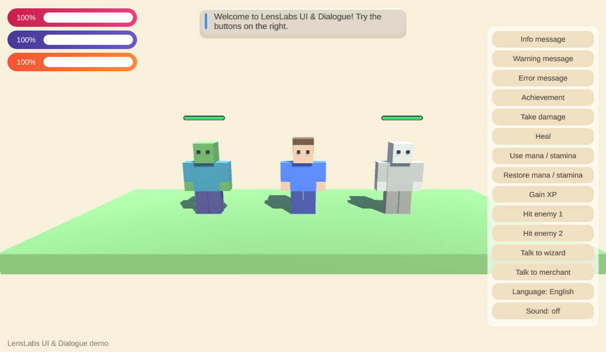 LensLabs UI & Dialogue