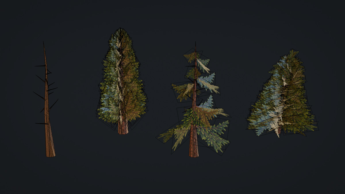 Low Poly Stylized Evergreen Trees Pack - Mini World Studio