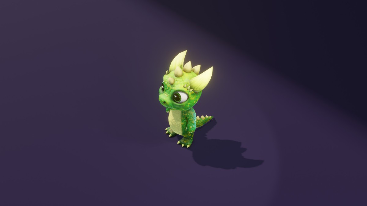 Cartoon Green Dinosaur 3D Model – Animated Character