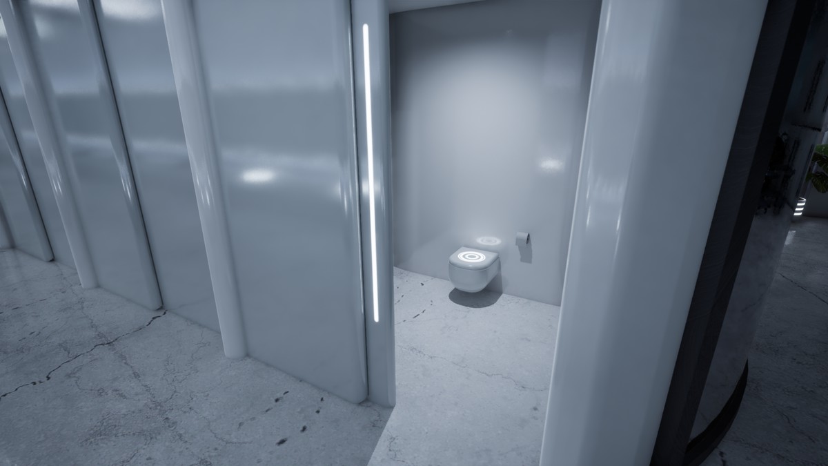 Futuristic Restroom – Sci-Fi Interior