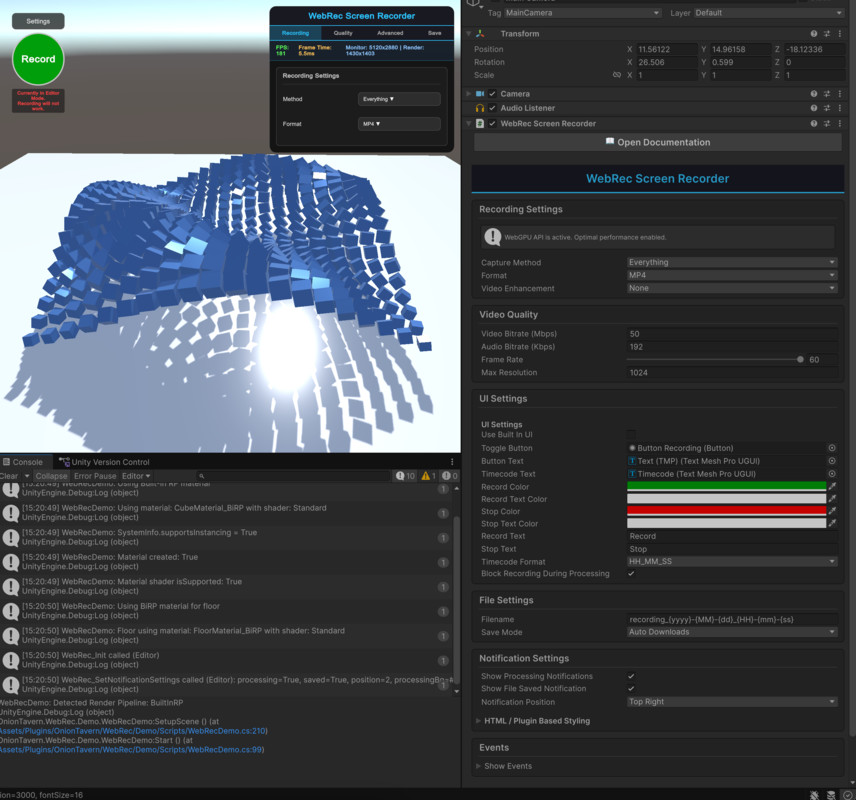 WebRec - WebGL Screen Recorder