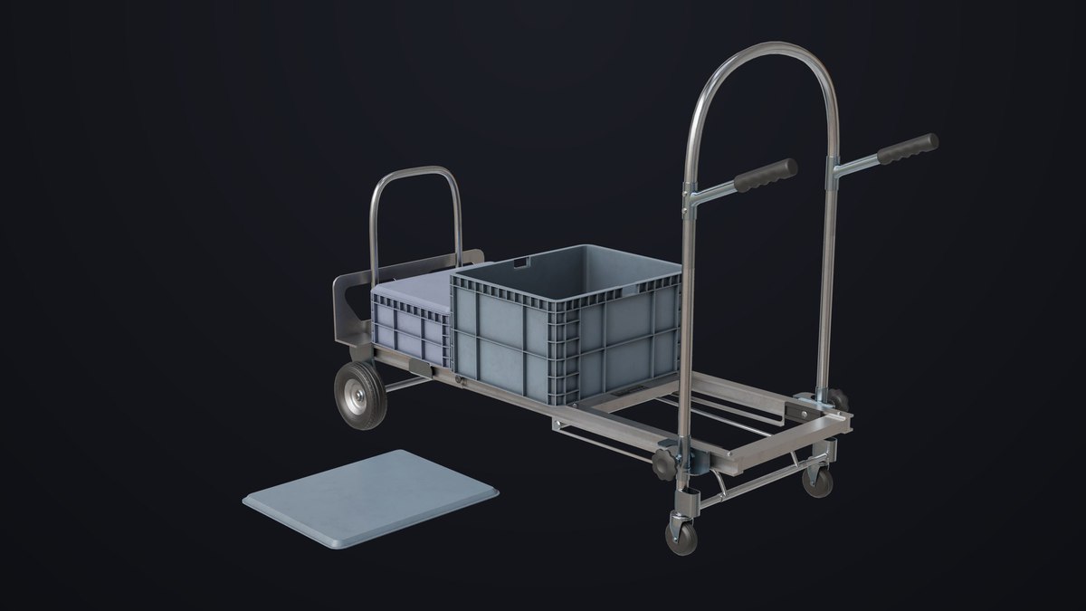 Convertible Hand Truck Steel URP HDRP Textures