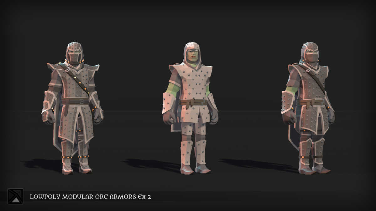 Low Poly Orcs Modular Armors Ex2 - LOWPOLY MEDIEVAL FANTASY SERIES
