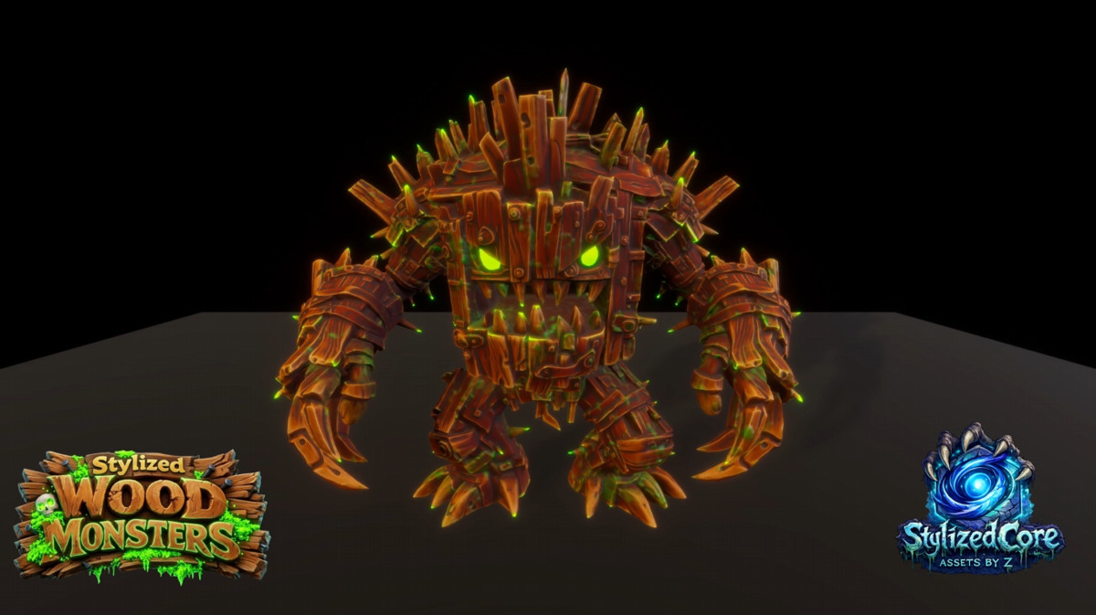 Wood Monsters Pack 1 – 4 Stylized Animated Creatures (LOD + Skins)