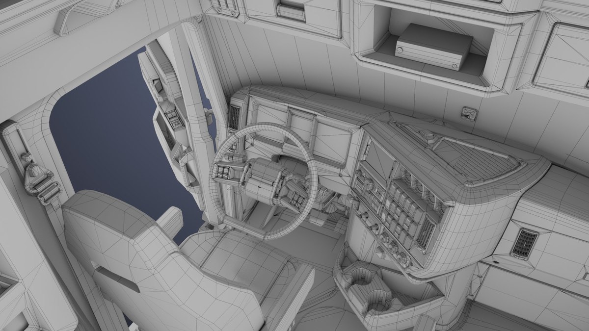 Heavy Truck Chassis 05 Grey Interior URP HDRP Textures