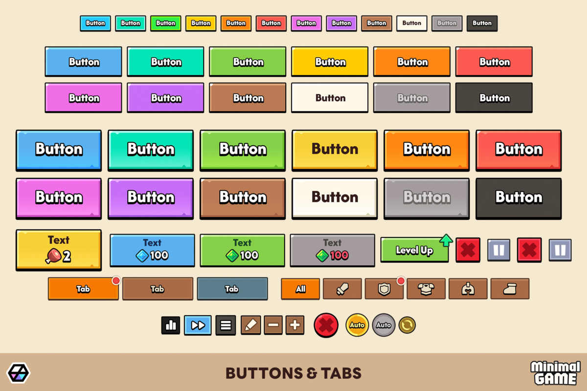 GUI Pro - Minimal Game Light(+PSD)
