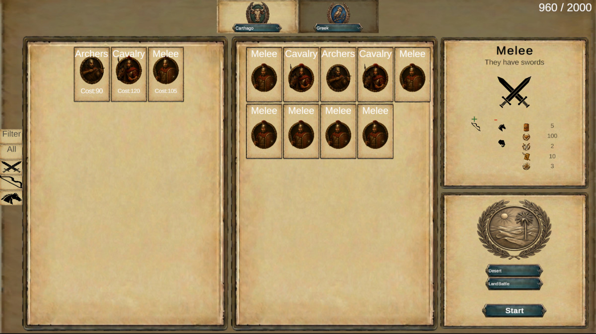 Army Deck Builder for Large Scale Combat System