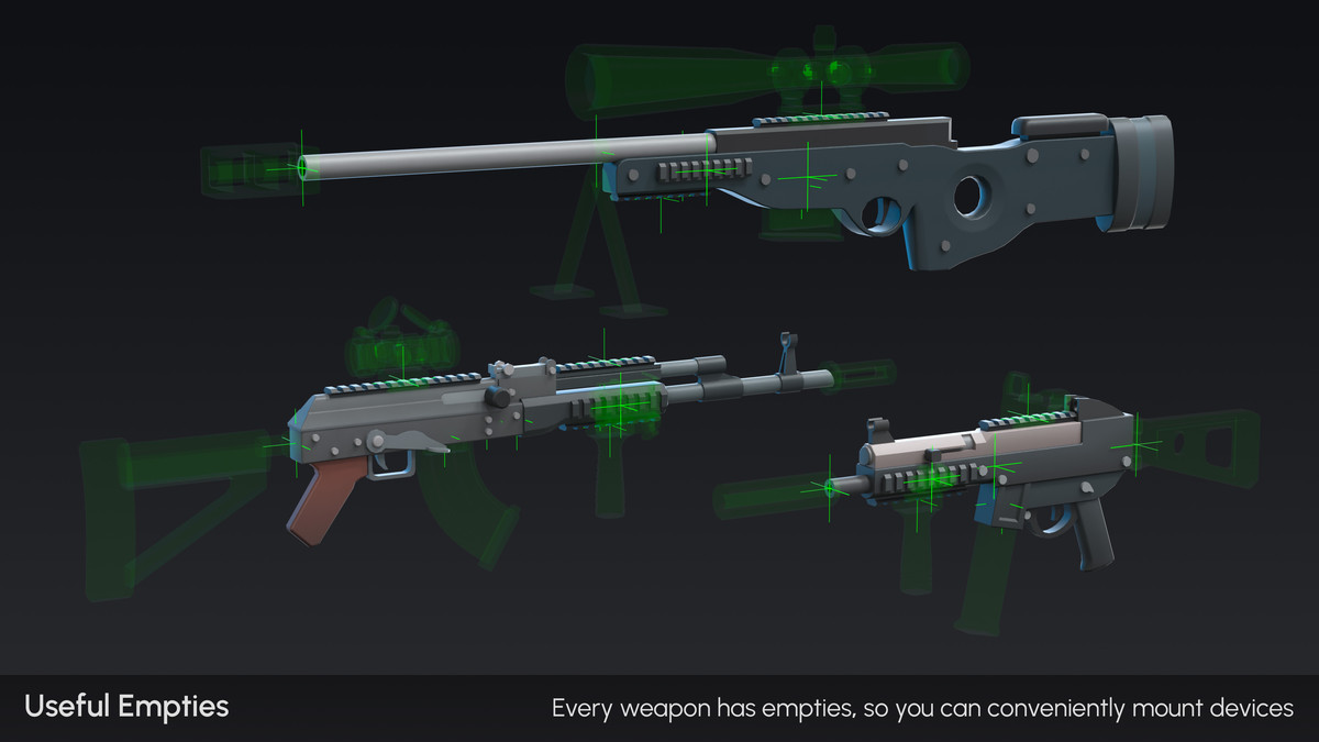Weapons Mini - Low Poly Asset Pack