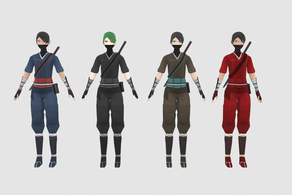 Stylized Ninjas Pack - Animated Characters (Male & Female)