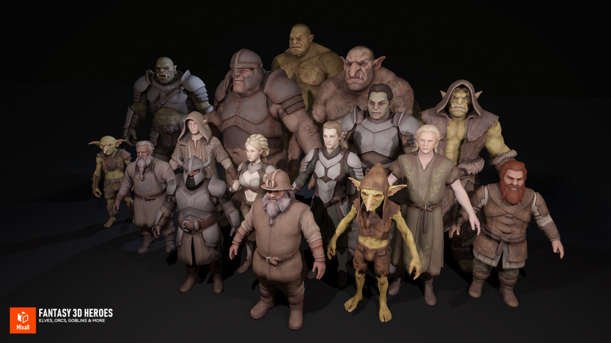 Fantasy 3D Heroes: Elves, Orcs, Goblins & More