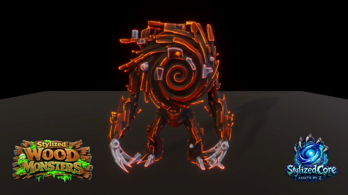 Stylized Wood Monster Pack 2 – Vortex Variant (Animated, LOD, Skins)