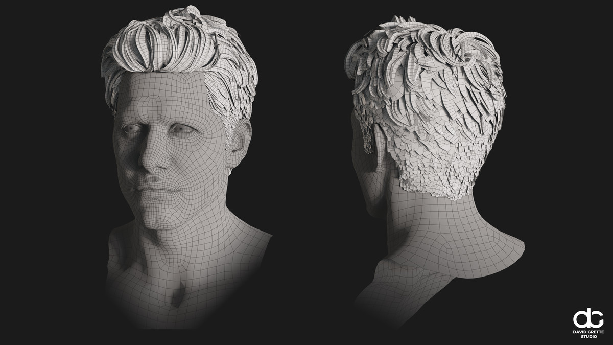 Realistic male hairstyles, pack #6 | Rigged hair, game-ready, low-poly