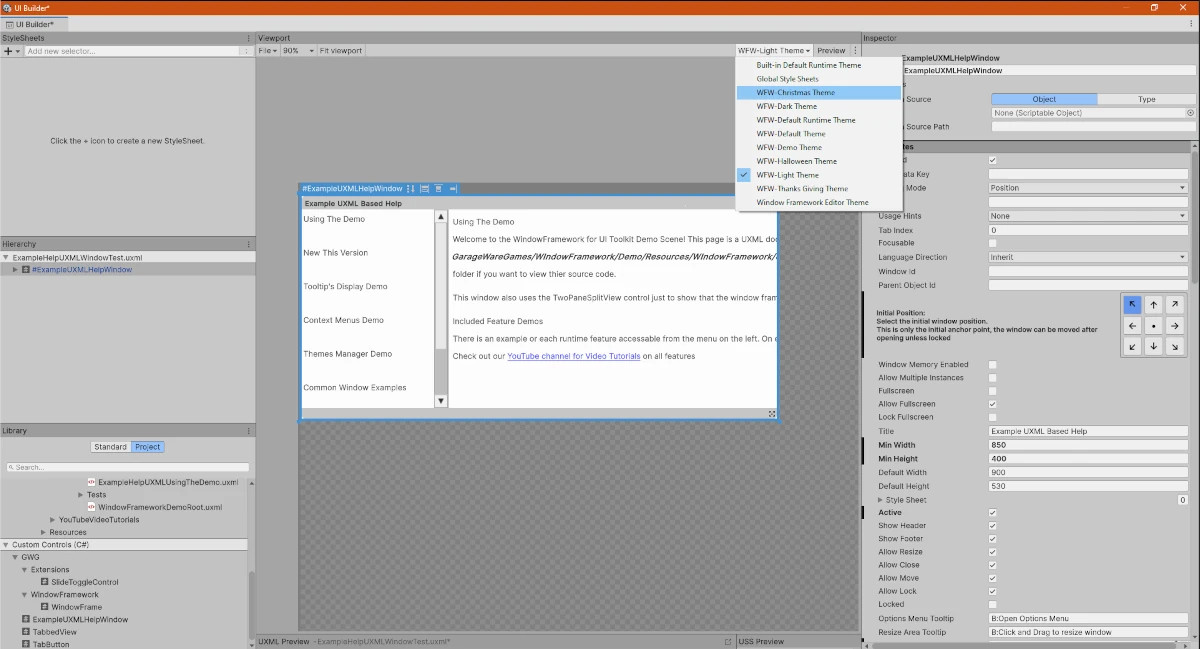 Window Framework for UI Toolkit