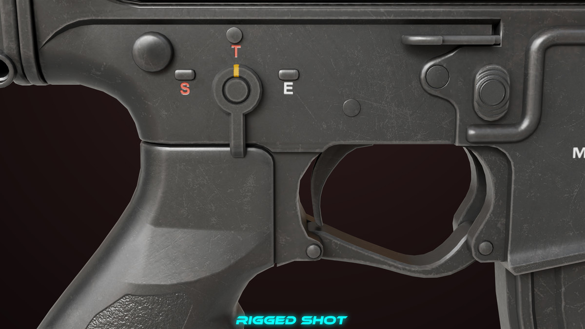 Machine Gun 17 Black URP HDRP Textures