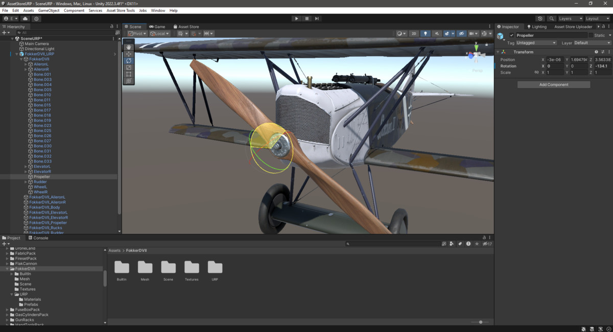 Aircraft Fokker DVII Rigged