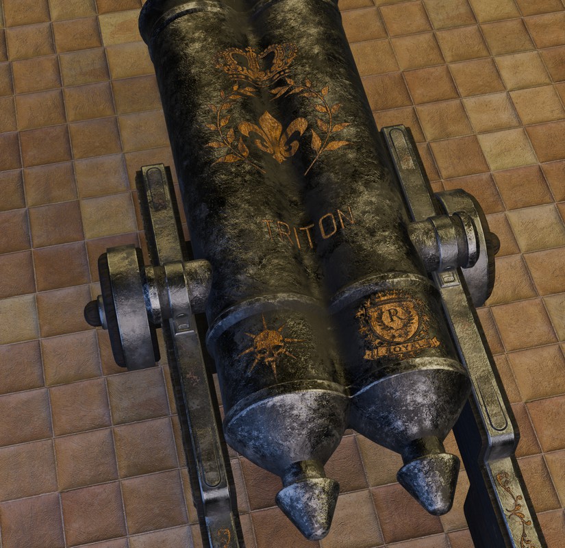 Thunderstrike Double Barrel Ornate Historical Cannon