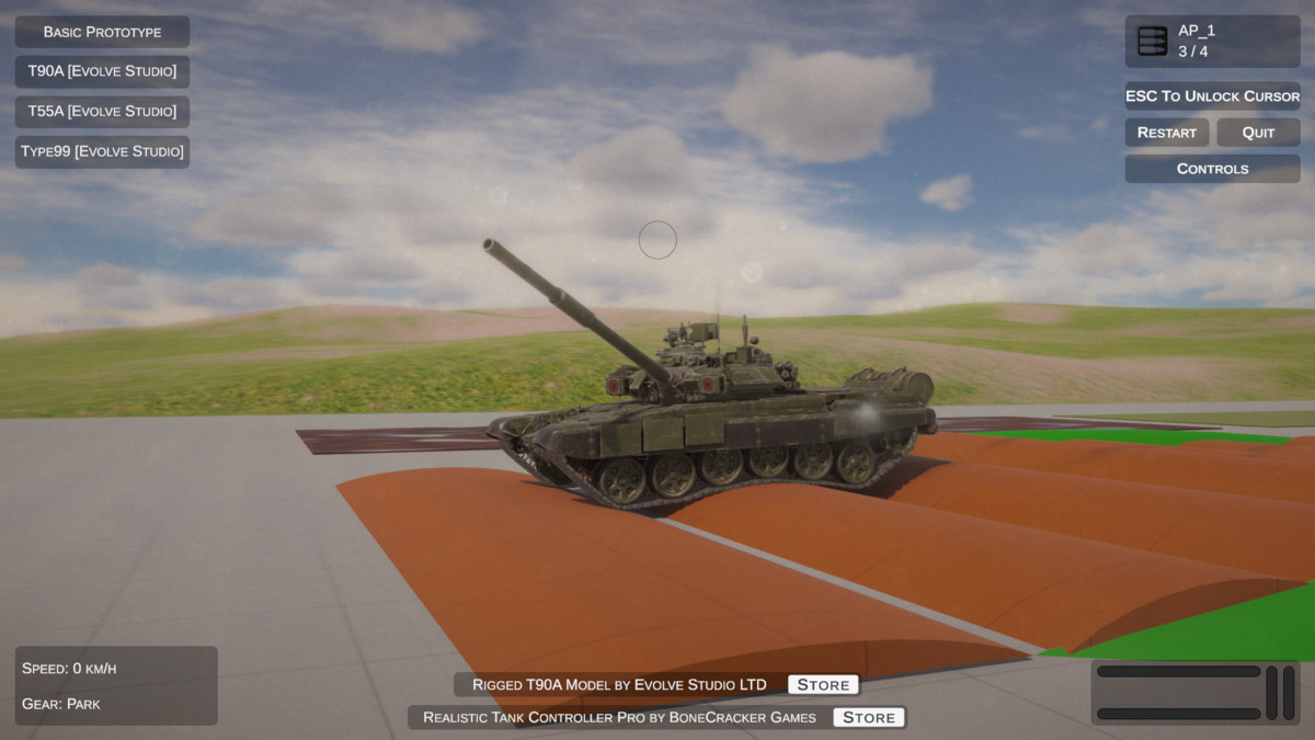 Tank Drivable T90A Battle Tank