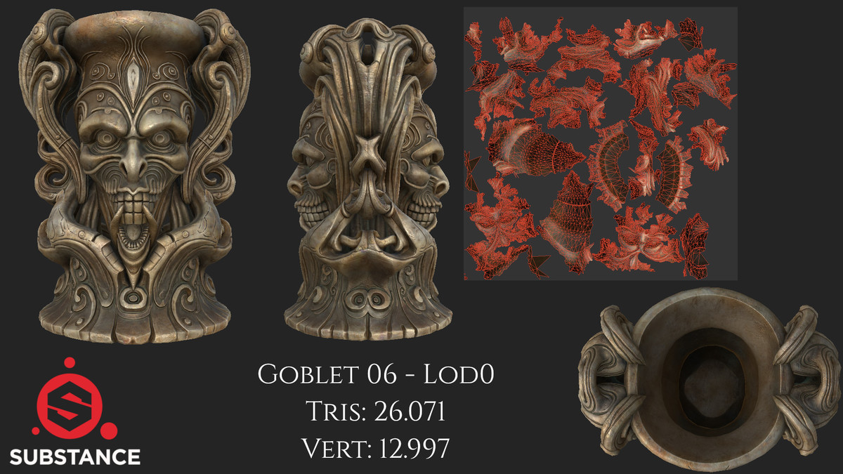 6 Dark Fantasy Goblets / Chalice