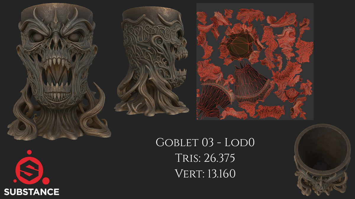 6 Dark Fantasy Goblets / Chalice