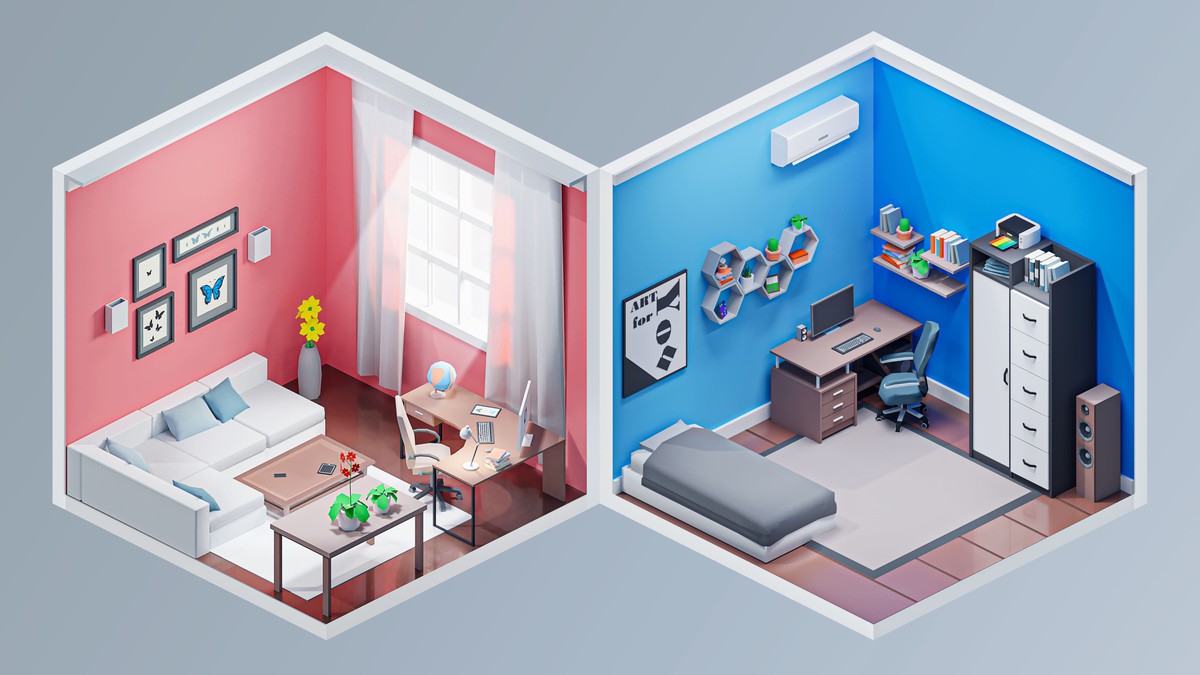 Interior 3 - Low Poly 3D Models Pack