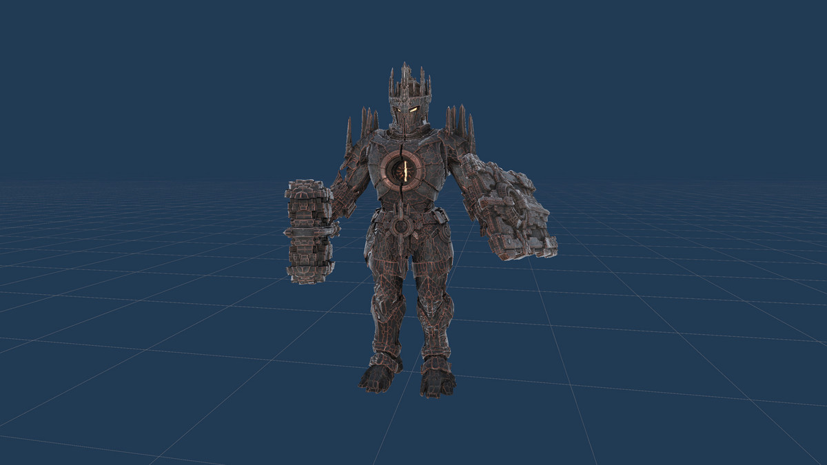 Armored Stone Golem - Dark Fantasy Boss