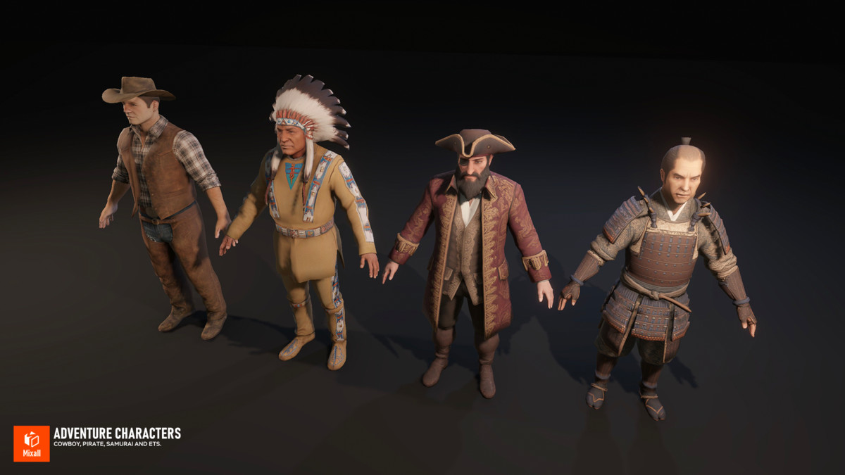 Adventure Characters — Cowboy, Pirate, Samurai and ets.