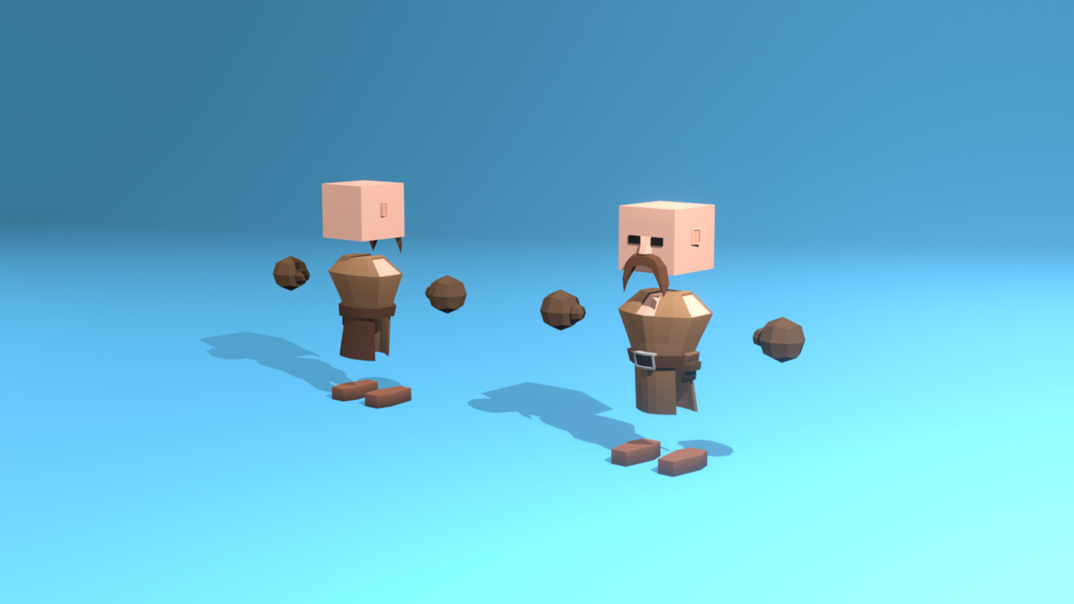 Low Poly Cubic Character - By Shokubutsu