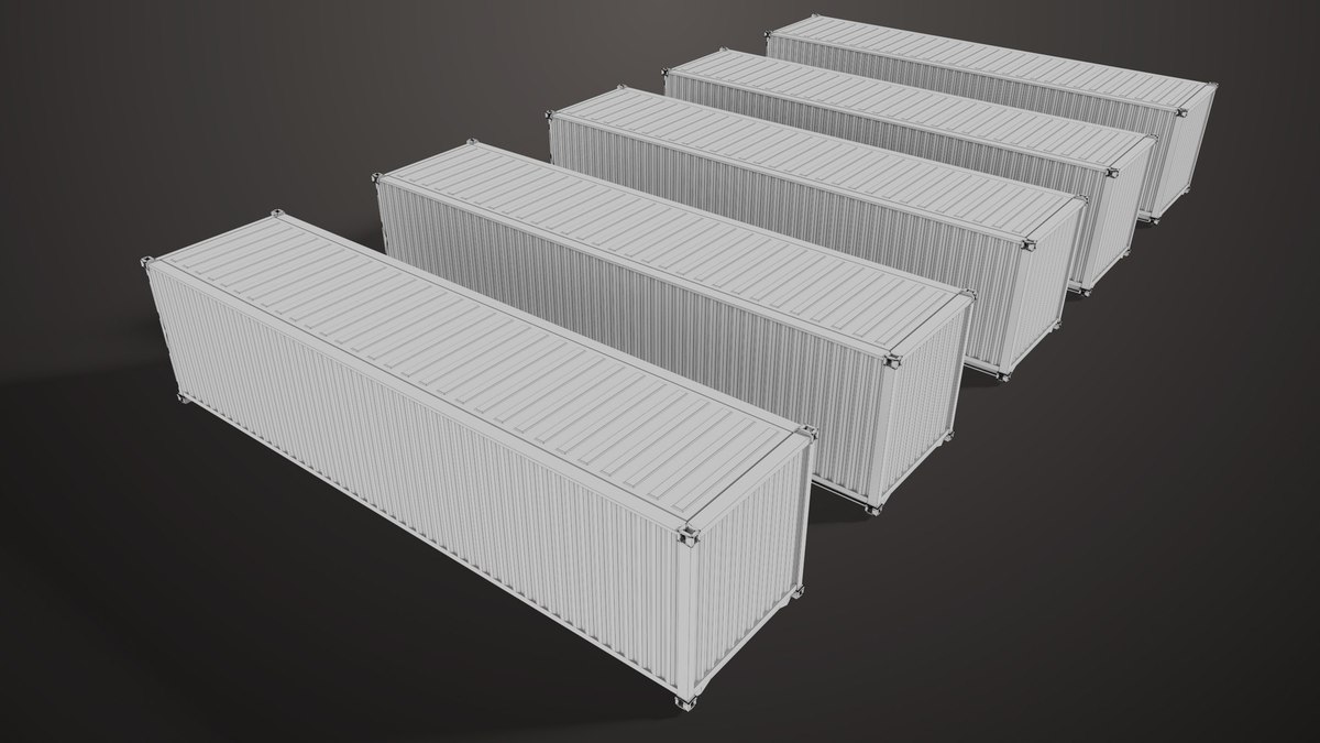 5 Cargo Container Single Mat URP HDRP Textures