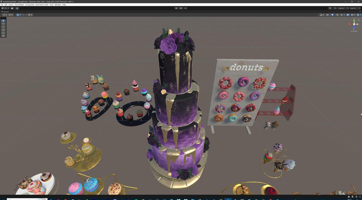 Sweet Dessert Asset Pack (Donuts, Cupcakes, Cake, Ice Cream, Candy)