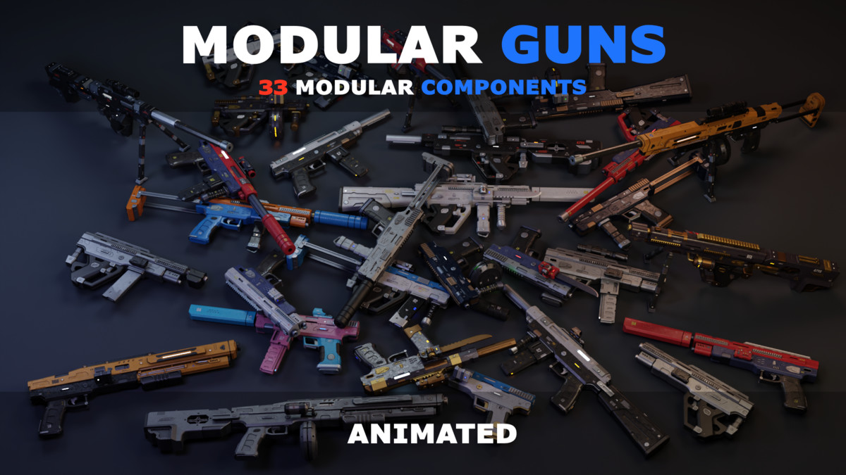 Modular Guns - Customizable Animated Weapon Pack