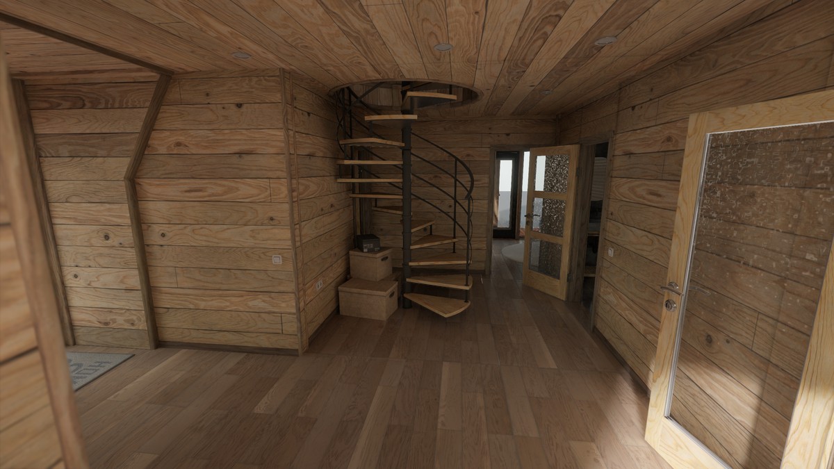 Modular A-frame House (Interior and exterior) A-frame Cabin Wooden