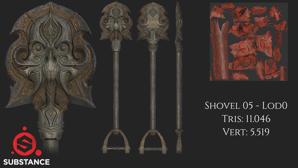 5 Dark Fantasy Shovels / Spades