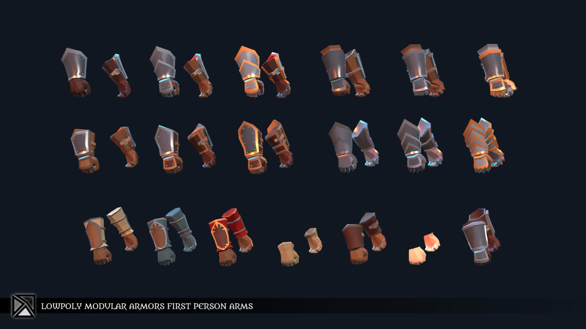 Lowpoly Modular Armors - First Person Arms - MEDIEVAL FANTASY SERIES