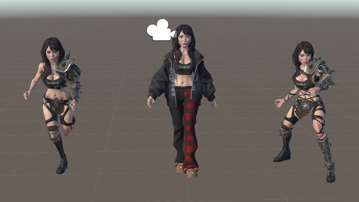 Stylized Asian Girl with Two Skins