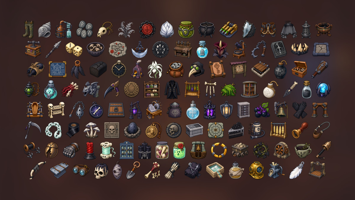 Dark Alchemy Witchcraft Occult Ritual Necromancy Icons Pack