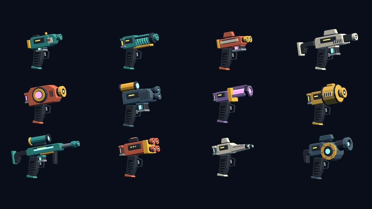 FrostRay - Low Poly Sci-Fi Weapons