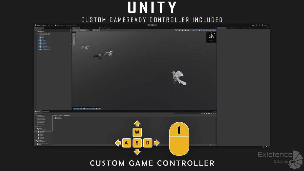 3 in 1 - Stylized Character Pack - Maid Mary - White Pigeon - Shield Guardian