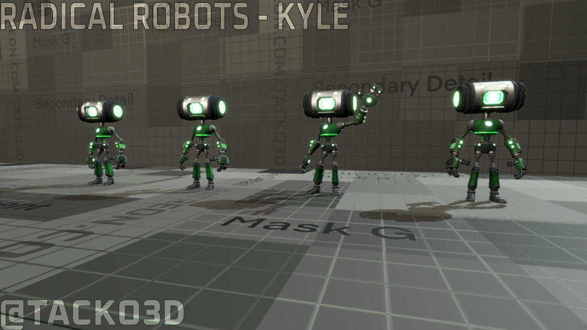Customizable Robot Character - Kyle the Radical Robot