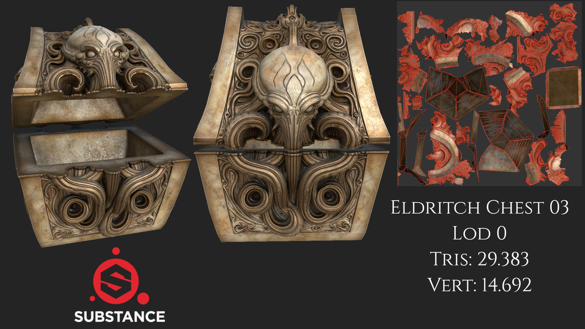 6 Treasure Chests - Eldritch Themed - Dark Fantasy