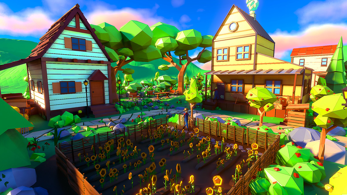 Low Poly Farm. HappyLifeville