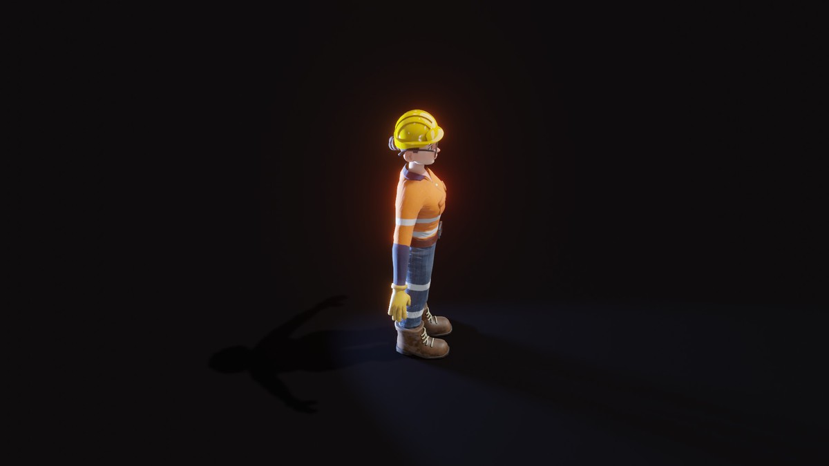 Stylized Female Worker 3D Model – Animated & Customizable (Game-Ready, Built-In)