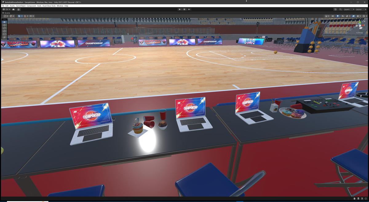 Basketball Arena Stadium Interior - Modular Environment 3D Level