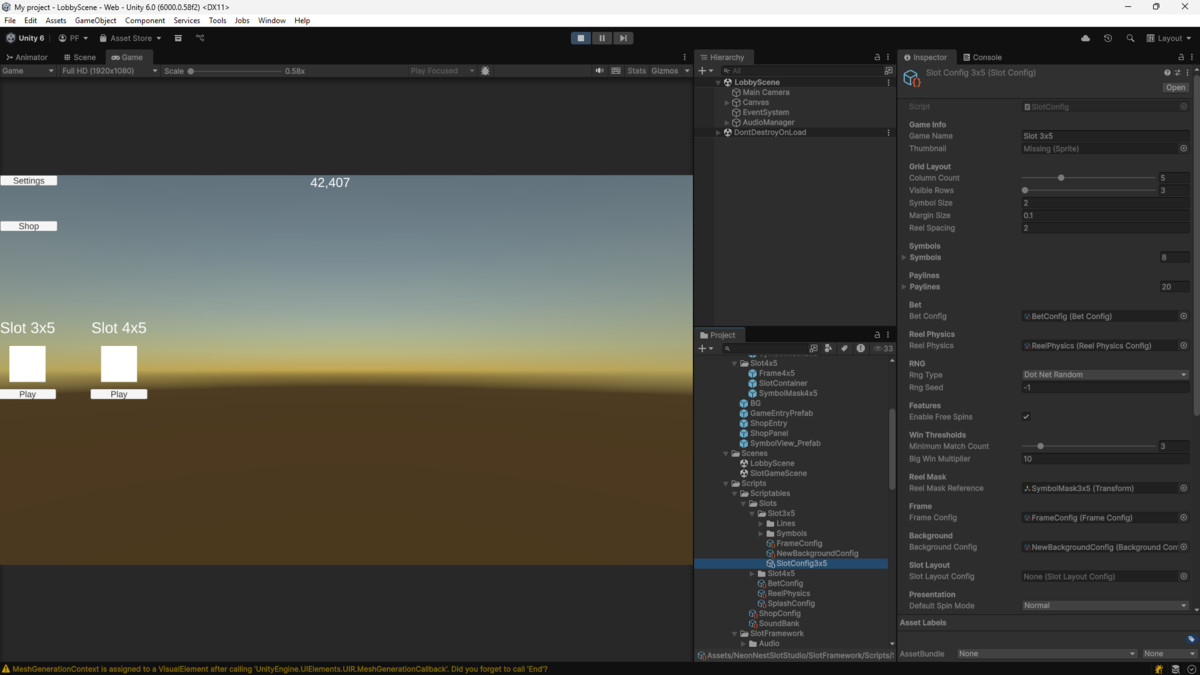 SlotFramework - Slot Machine Engine