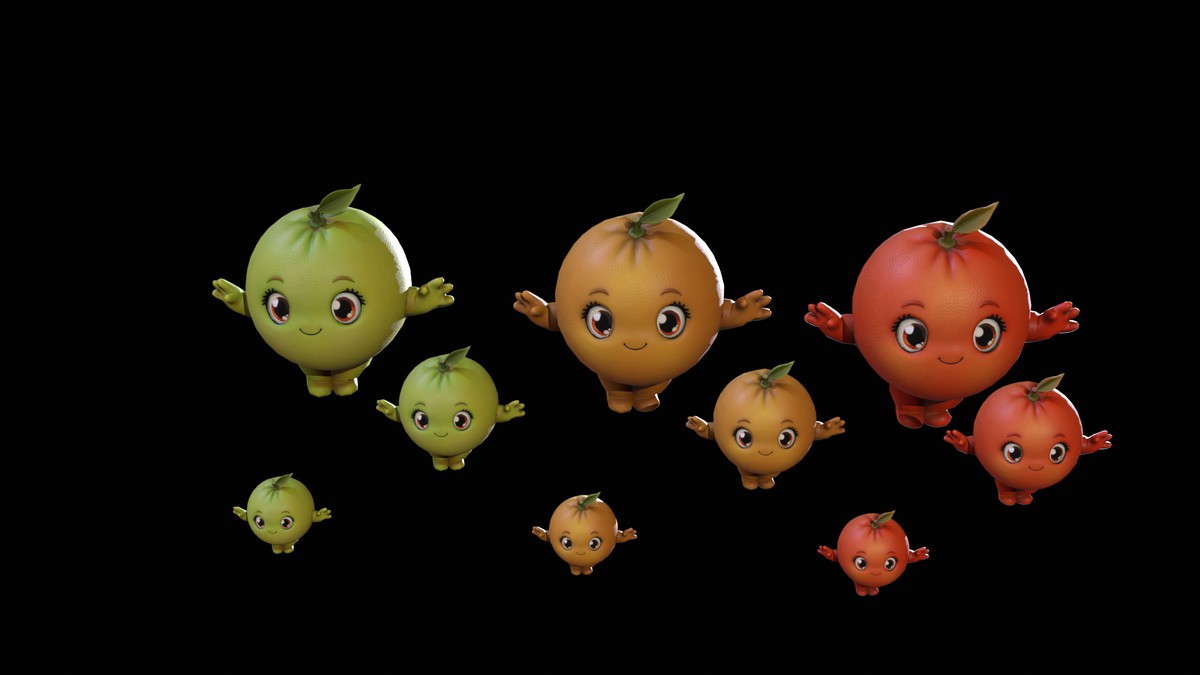 Chibi Fruit Orange Two