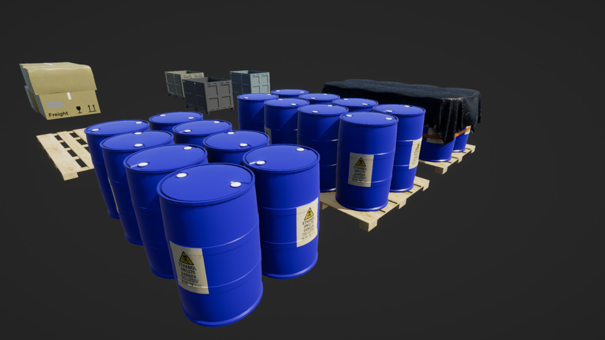 Cargo Pack With LODs And Collisions