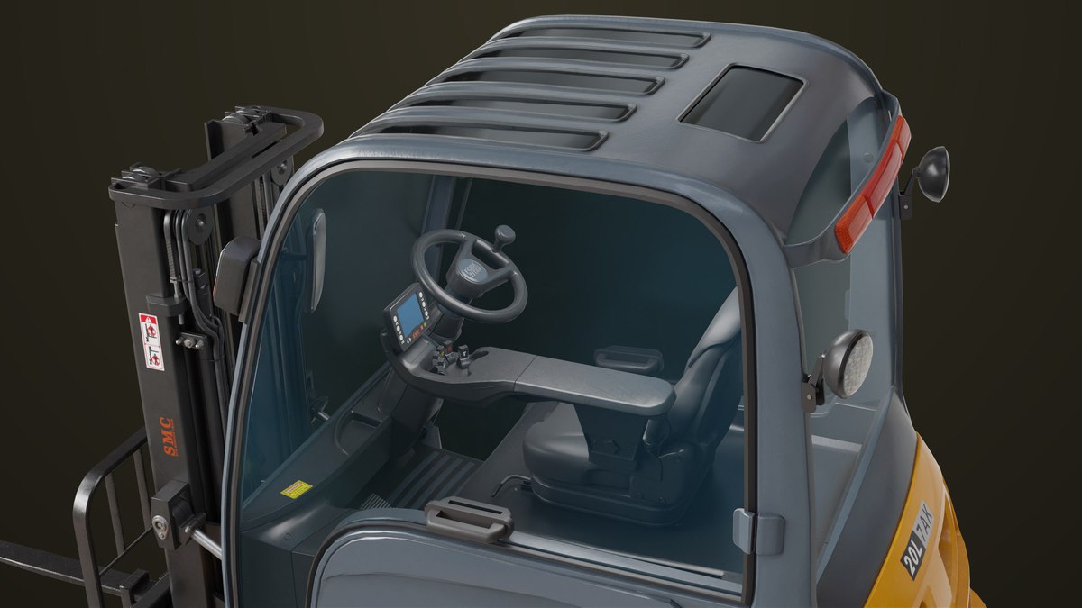 Forklift Trucks and Pallet Yellow Collection URP HDRP Textures