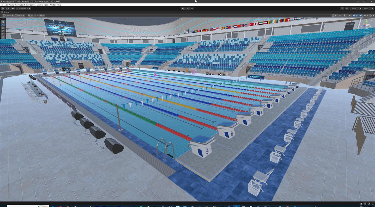 Olympic Aquatic Center Swimming Pool Modular Environment 3D