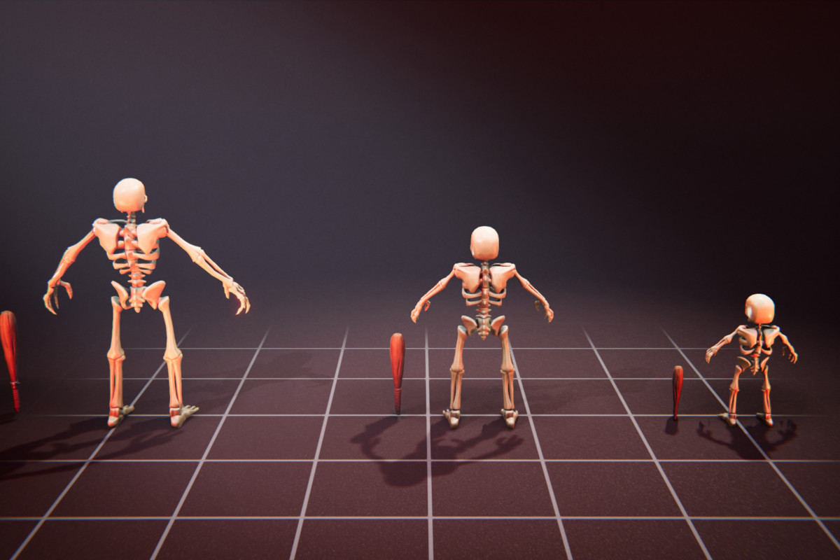 Basic Skeleton - 3 Characters + Animations