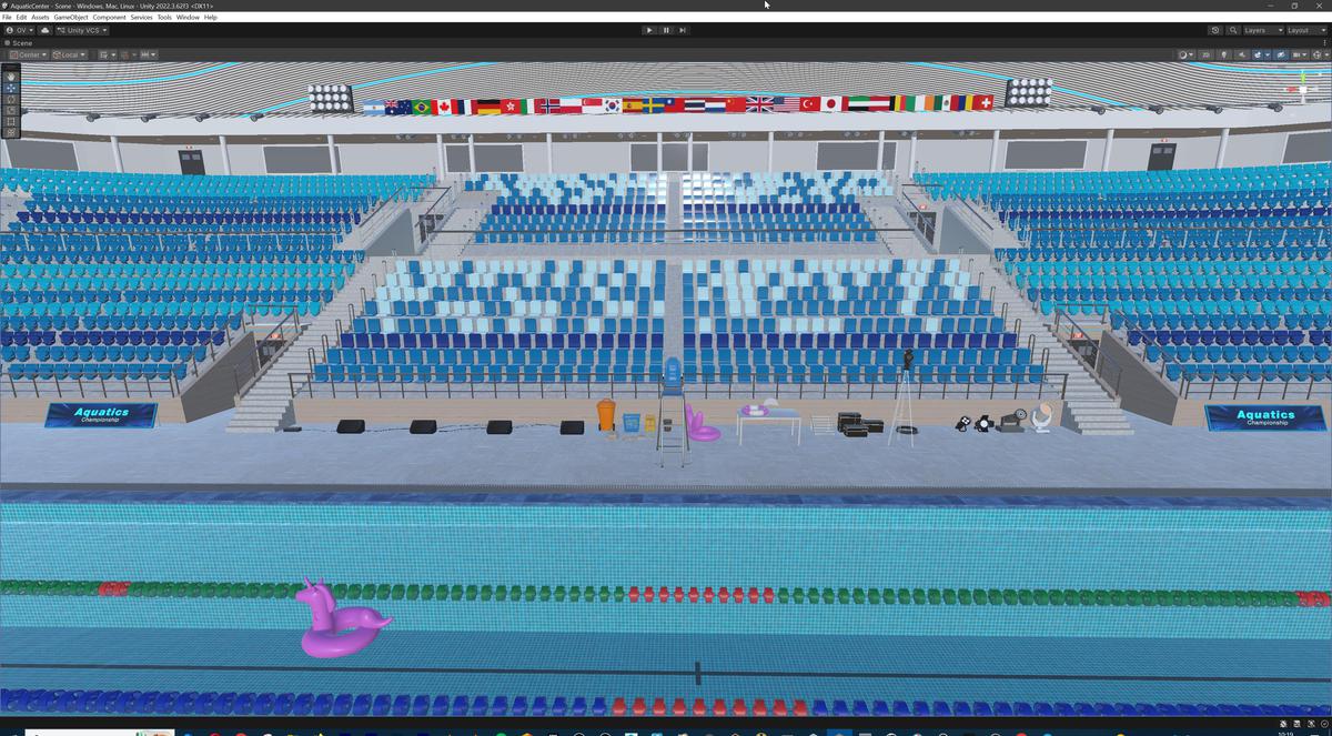 Olympic Aquatic Center Swimming Pool Modular Environment 3D