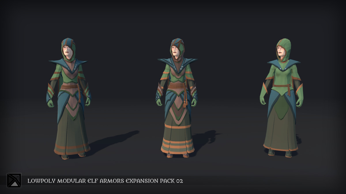 Lowpoly Elves Modular Armors Ex2 - MEDIEVAL FANTASY SERIES